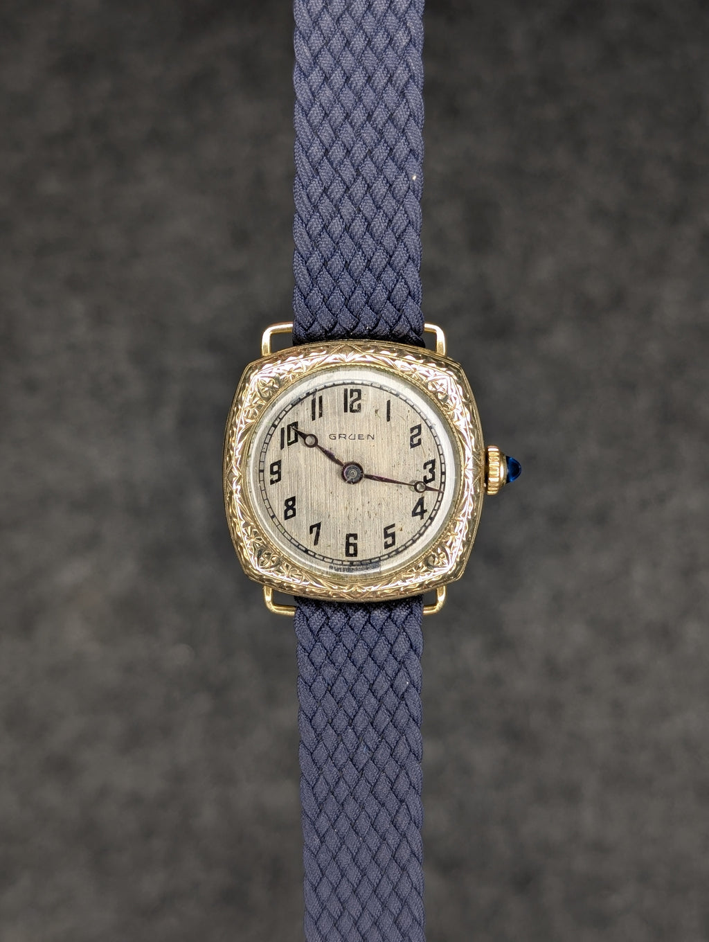 1920's Gruen Ladies Art Deco Gold Flower - Manual Wind