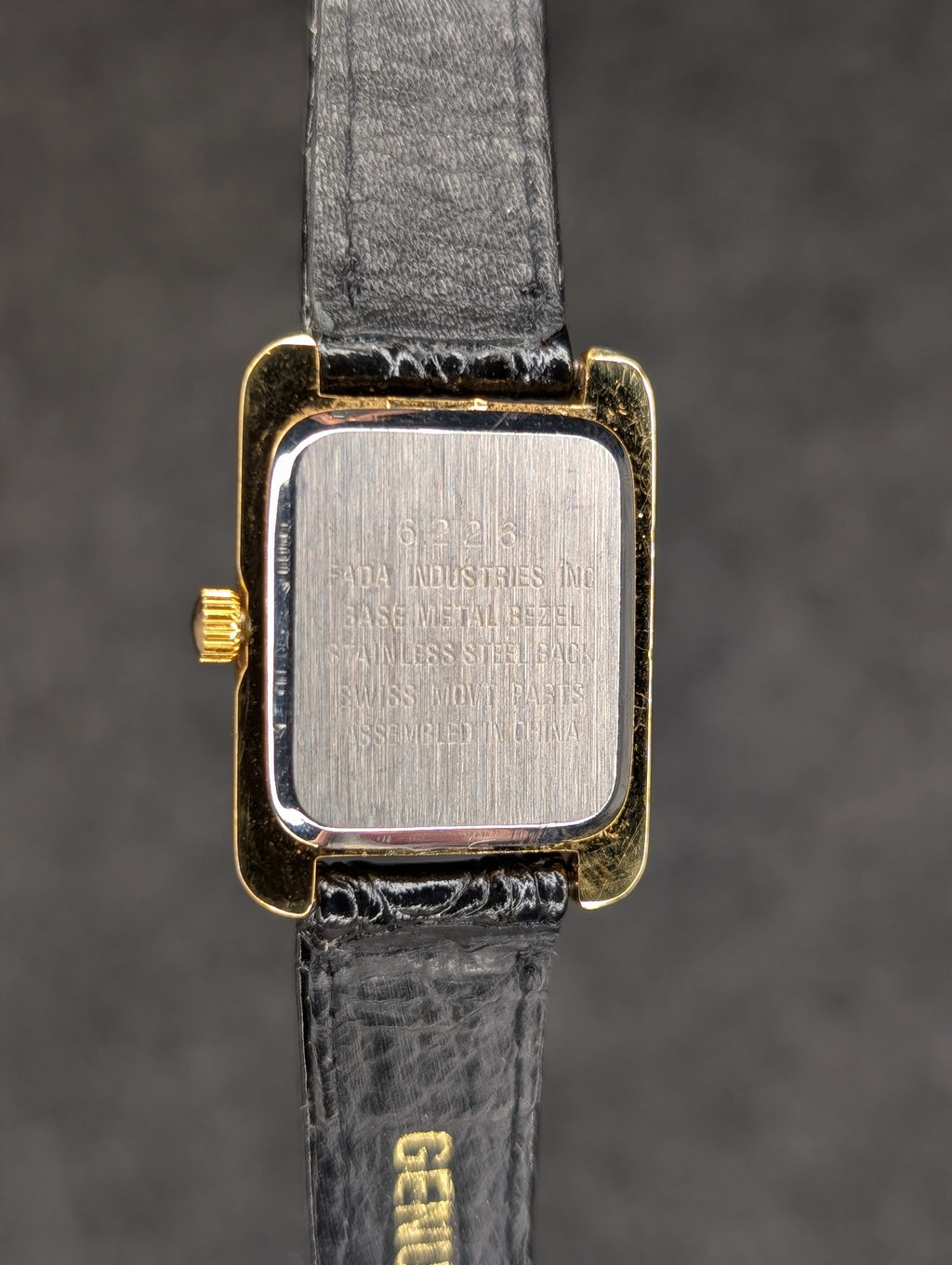 1990's Diamante Gold Tone Tank - Quartz