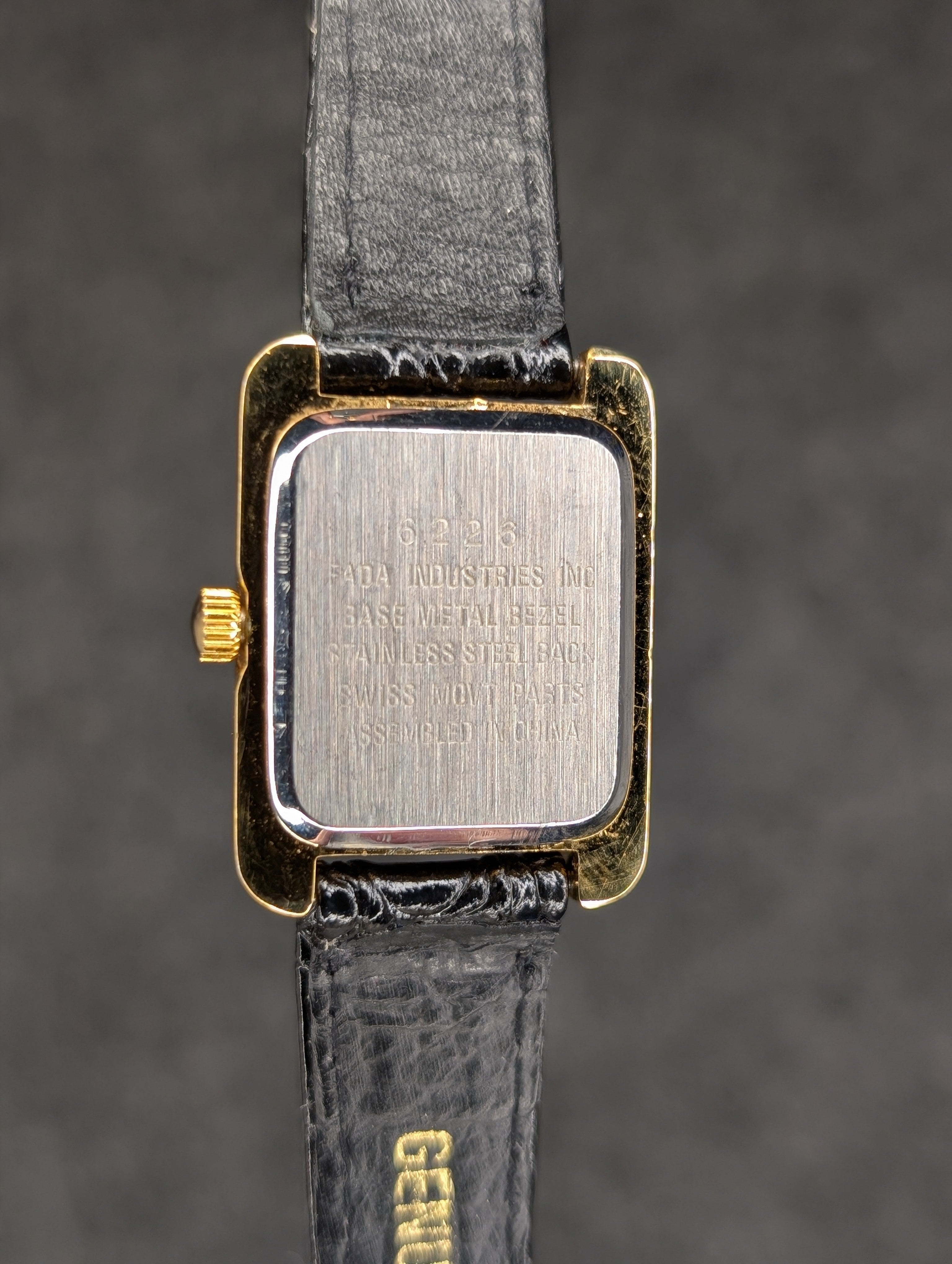 1990's Diamante Gold Tone Tank - Quartz