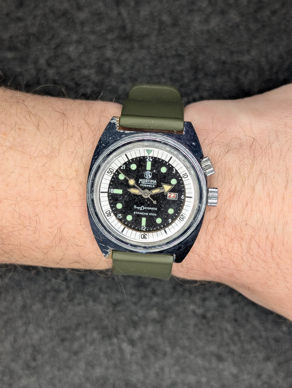 1960's Mortima Super Datomatic 1000 Diver - Manual Wind