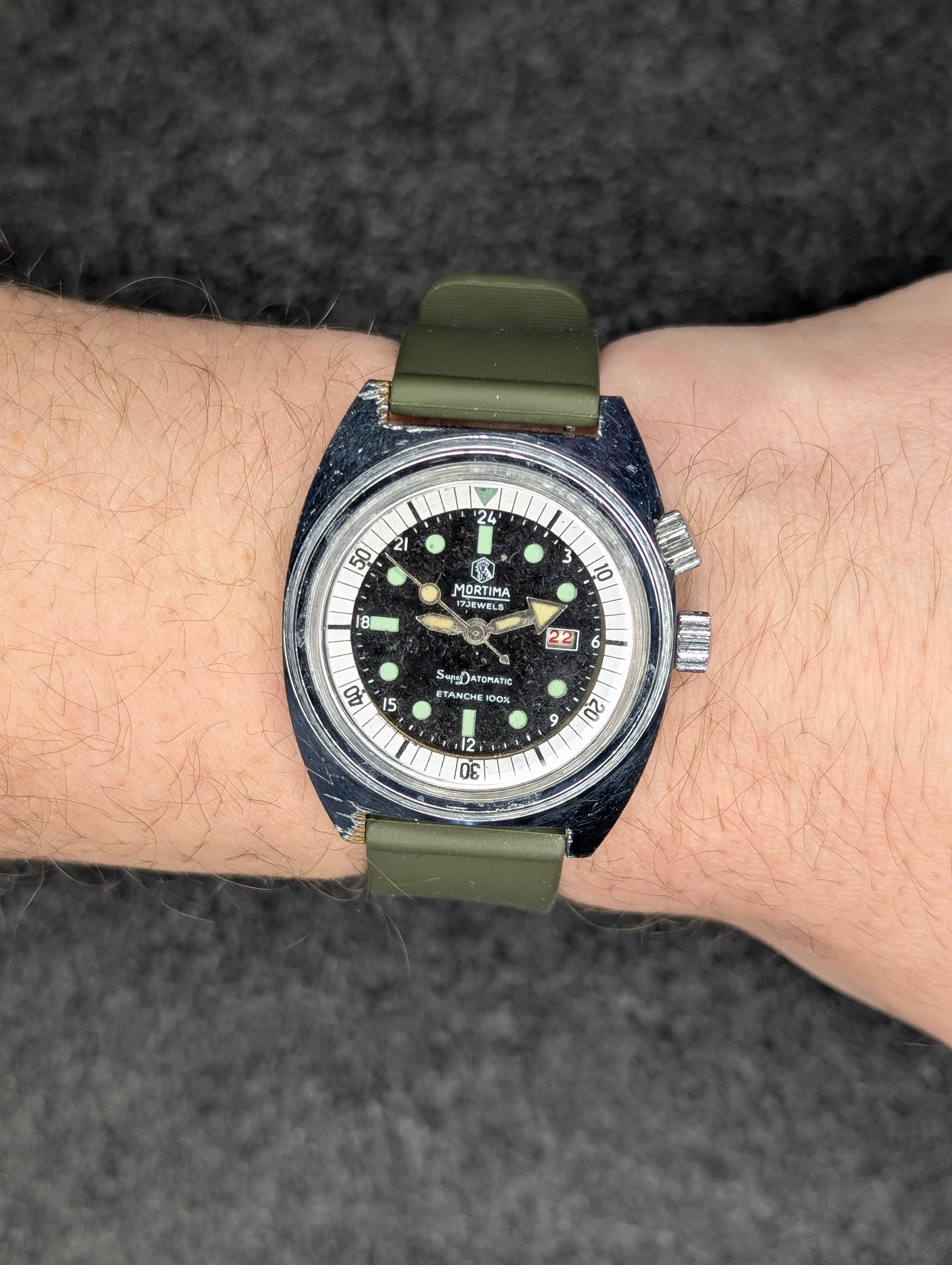 1960's Mortima Super Datomatic 1000 Diver - Manual Wind