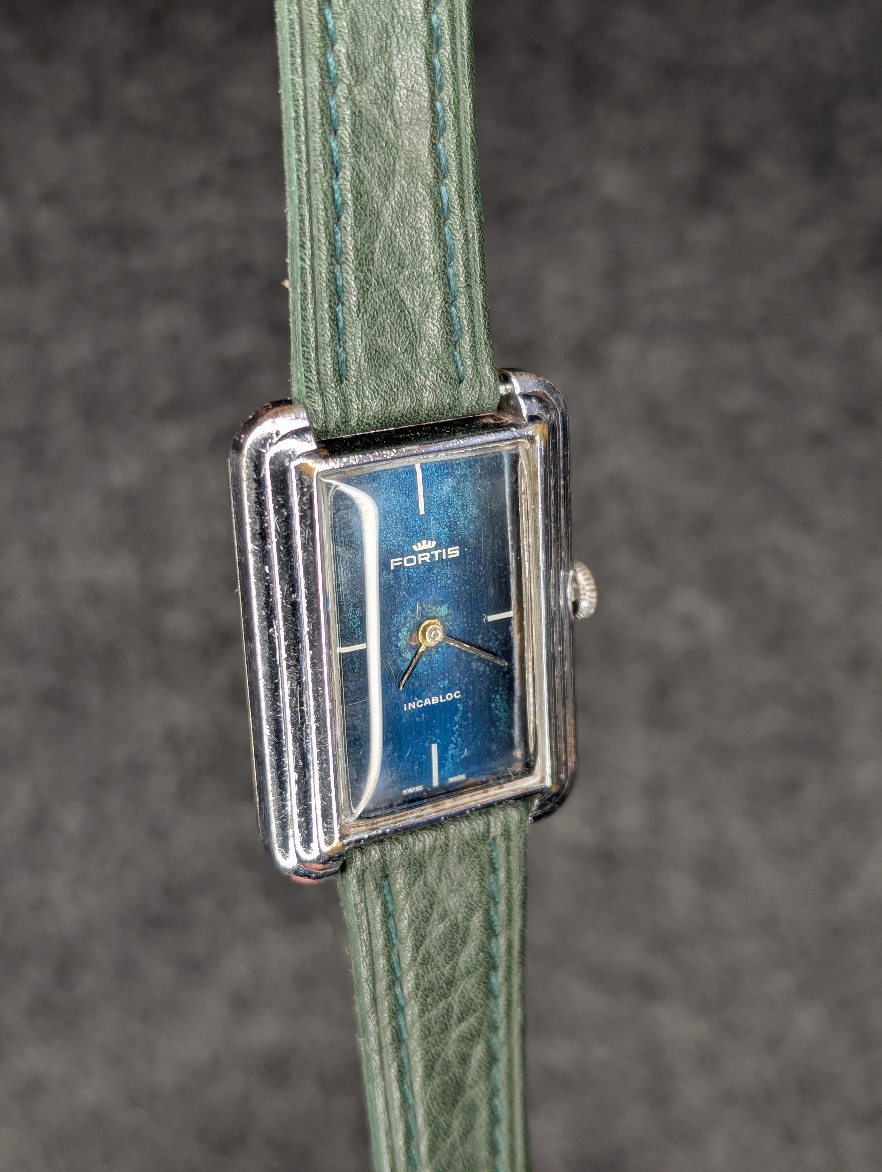 1970's Fortis Ocean Blue Tank (Serviced) - Manual Wind