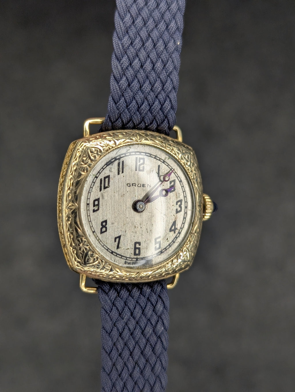 1920's Gruen Ladies Art Deco Gold Flower - Manual Wind