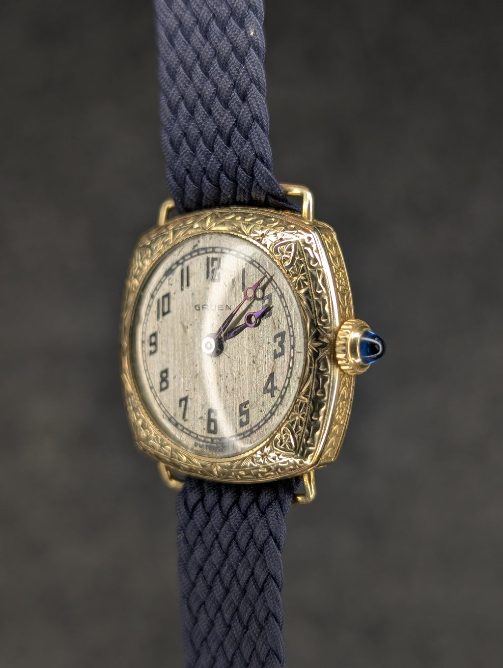 1920's Gruen Ladies Art Deco Gold Flower - Manual Wind