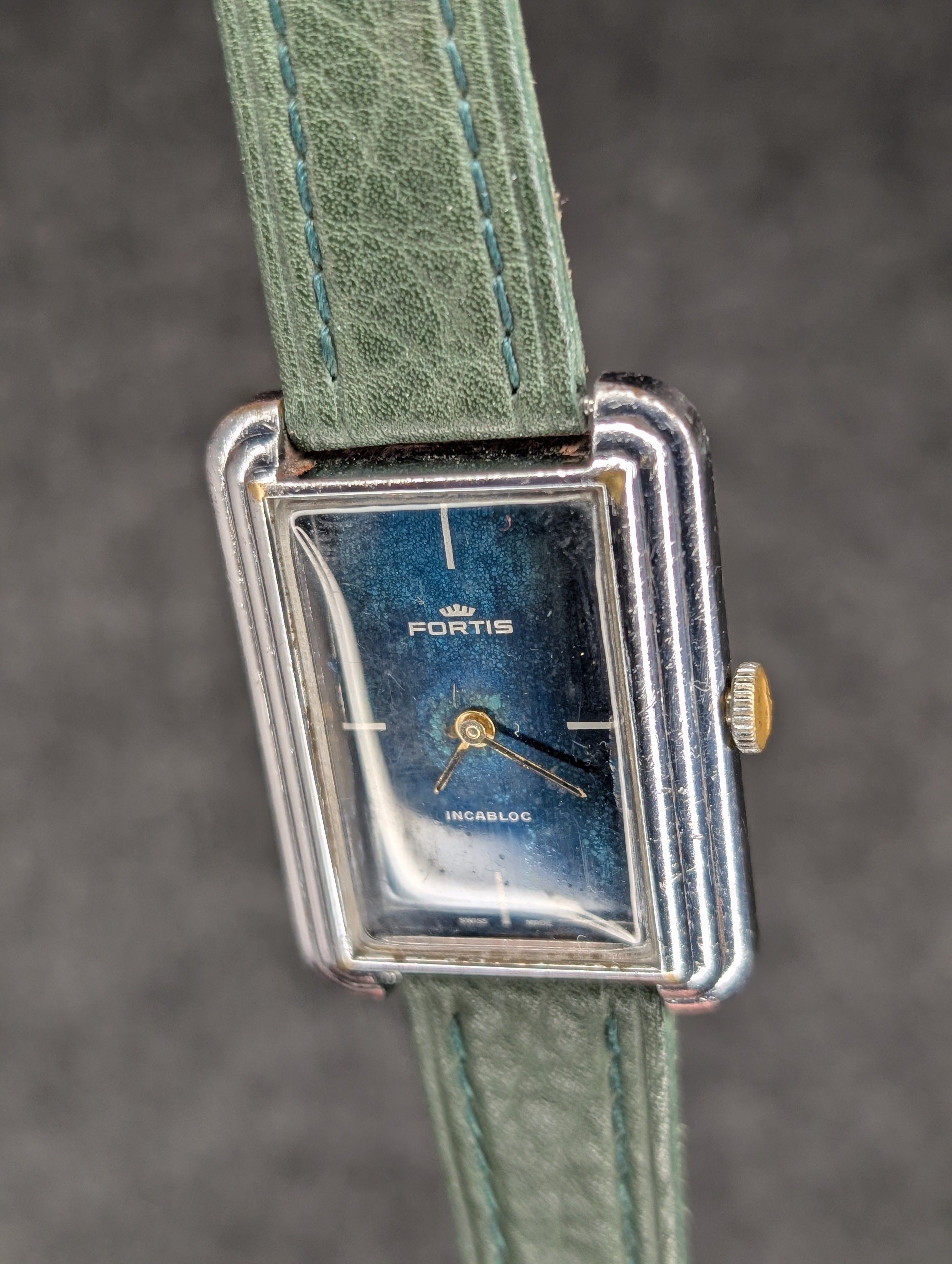 1970's Fortis Ocean Blue Tank (Serviced) - Manual Wind