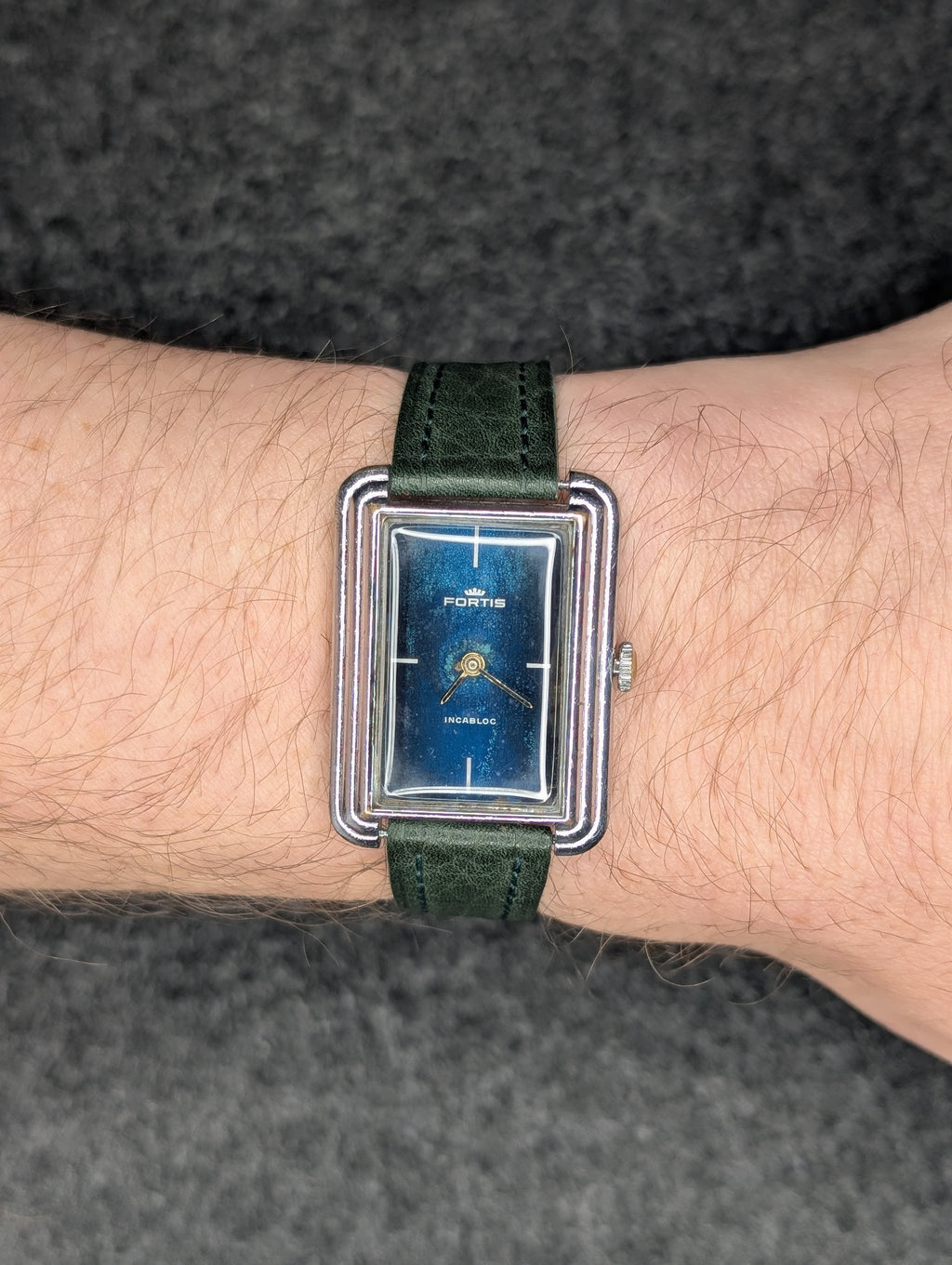 1970's Fortis Ocean Blue Tank (Serviced) - Manual Wind