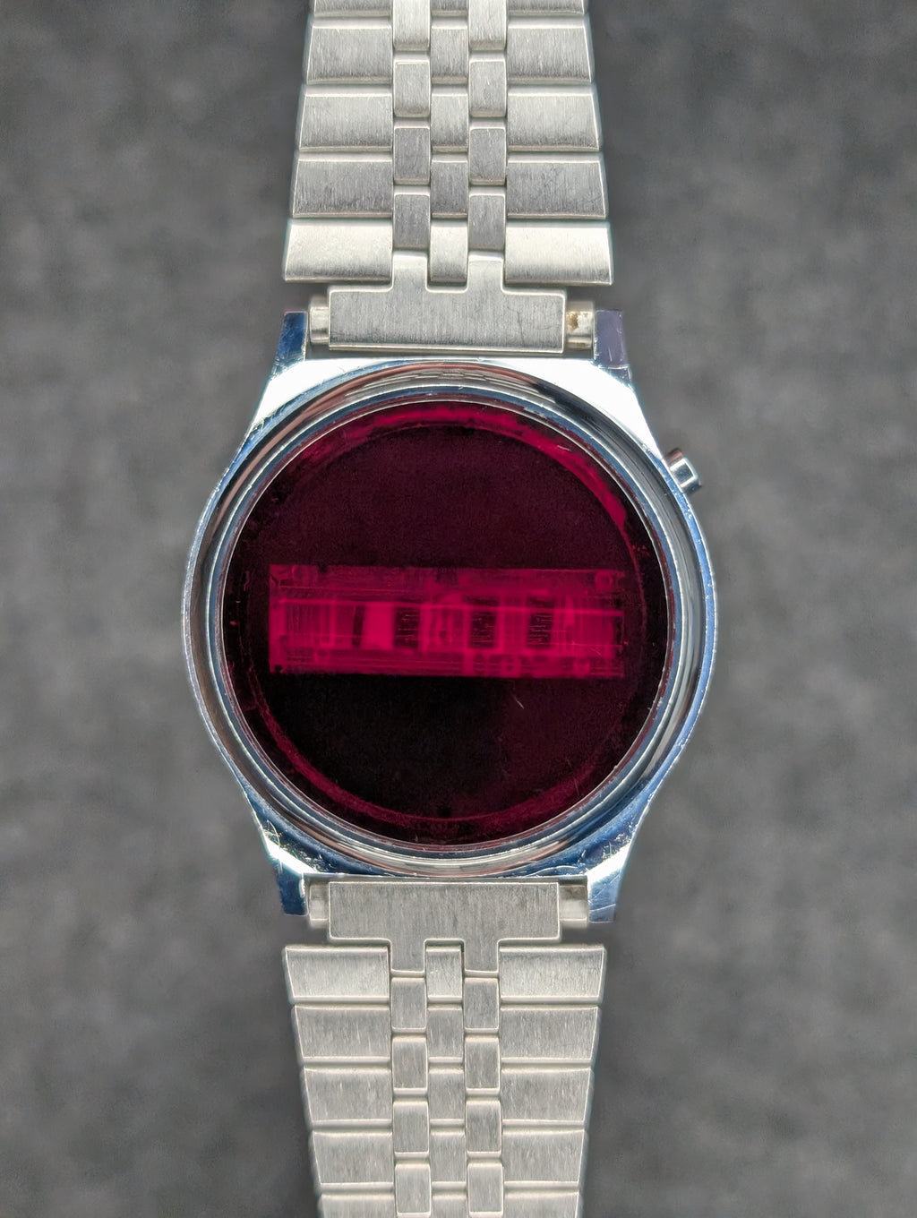 1980's Swiss Red Dial Electric Watch