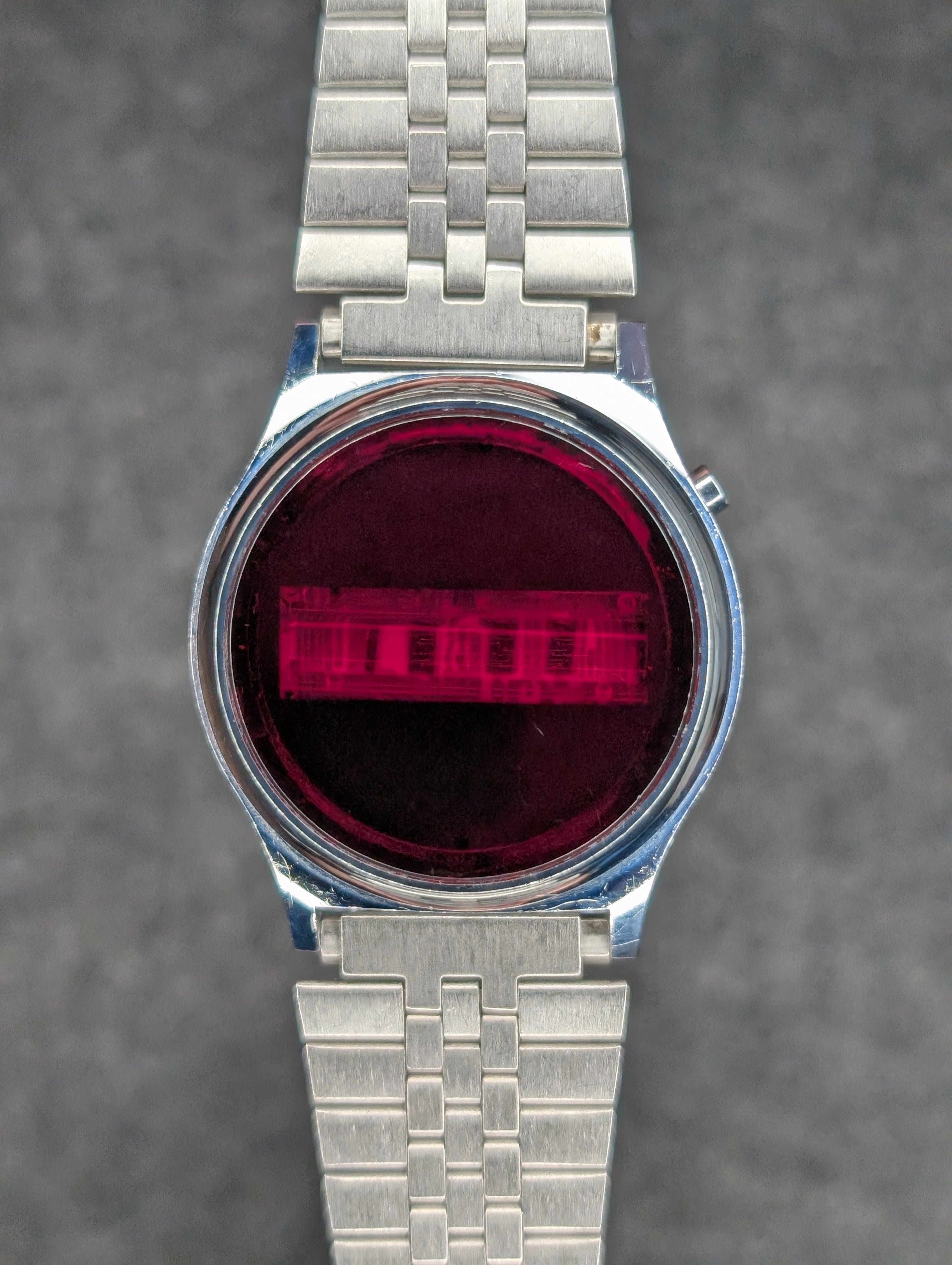1980's Swiss Red Dial Electric Watch