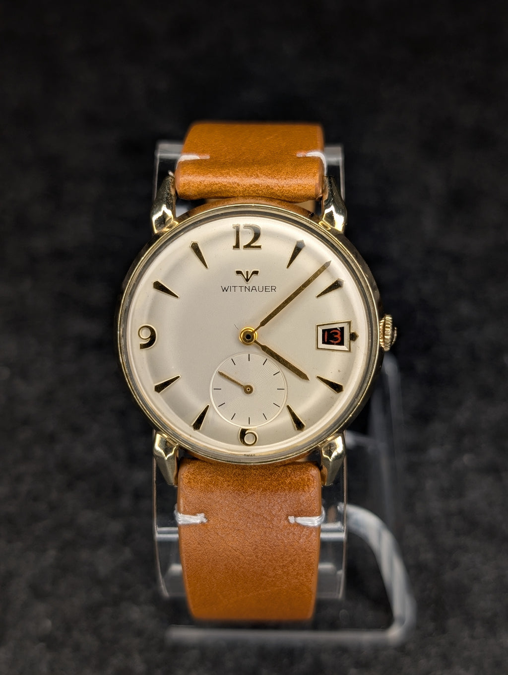 1950's Wittnauer Horned Lugs/Red Date - Manual Wind (Serviced)