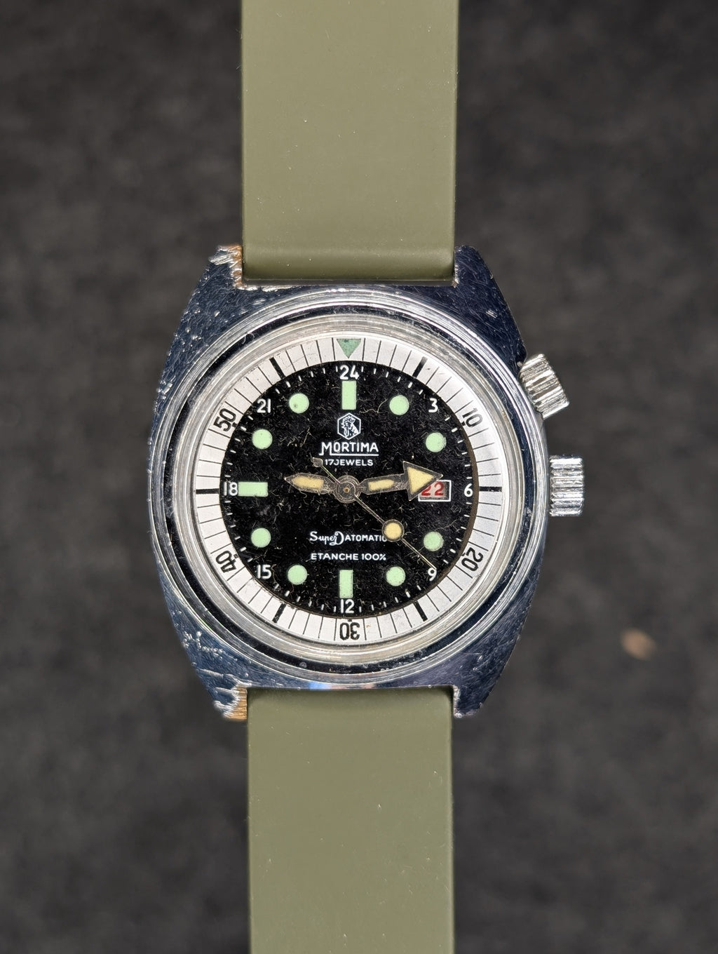 1960's Mortima Super Datomatic 1000 Diver - Manual Wind