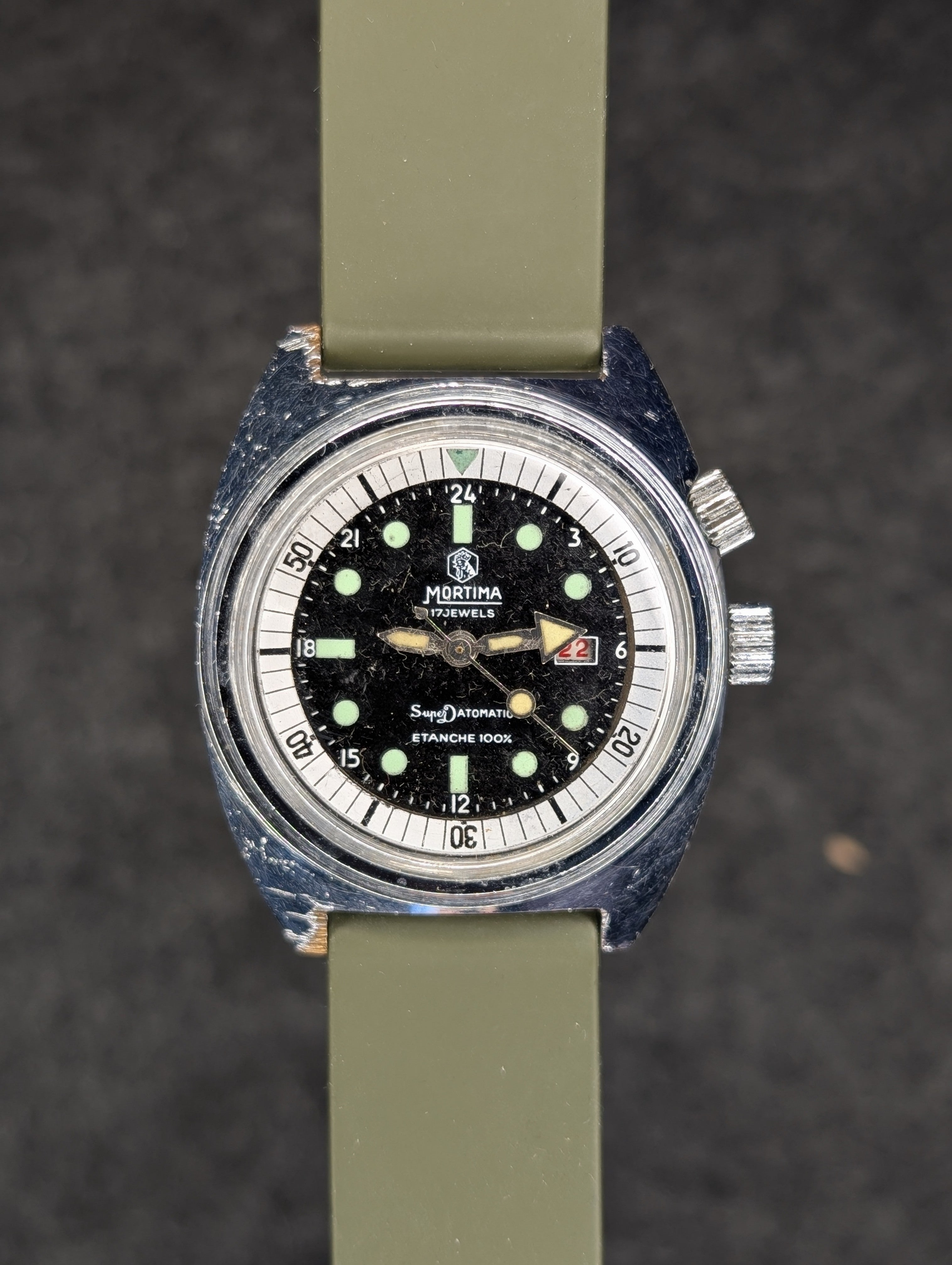 1960's Mortima Super Datomatic 1000 Diver - Manual Wind