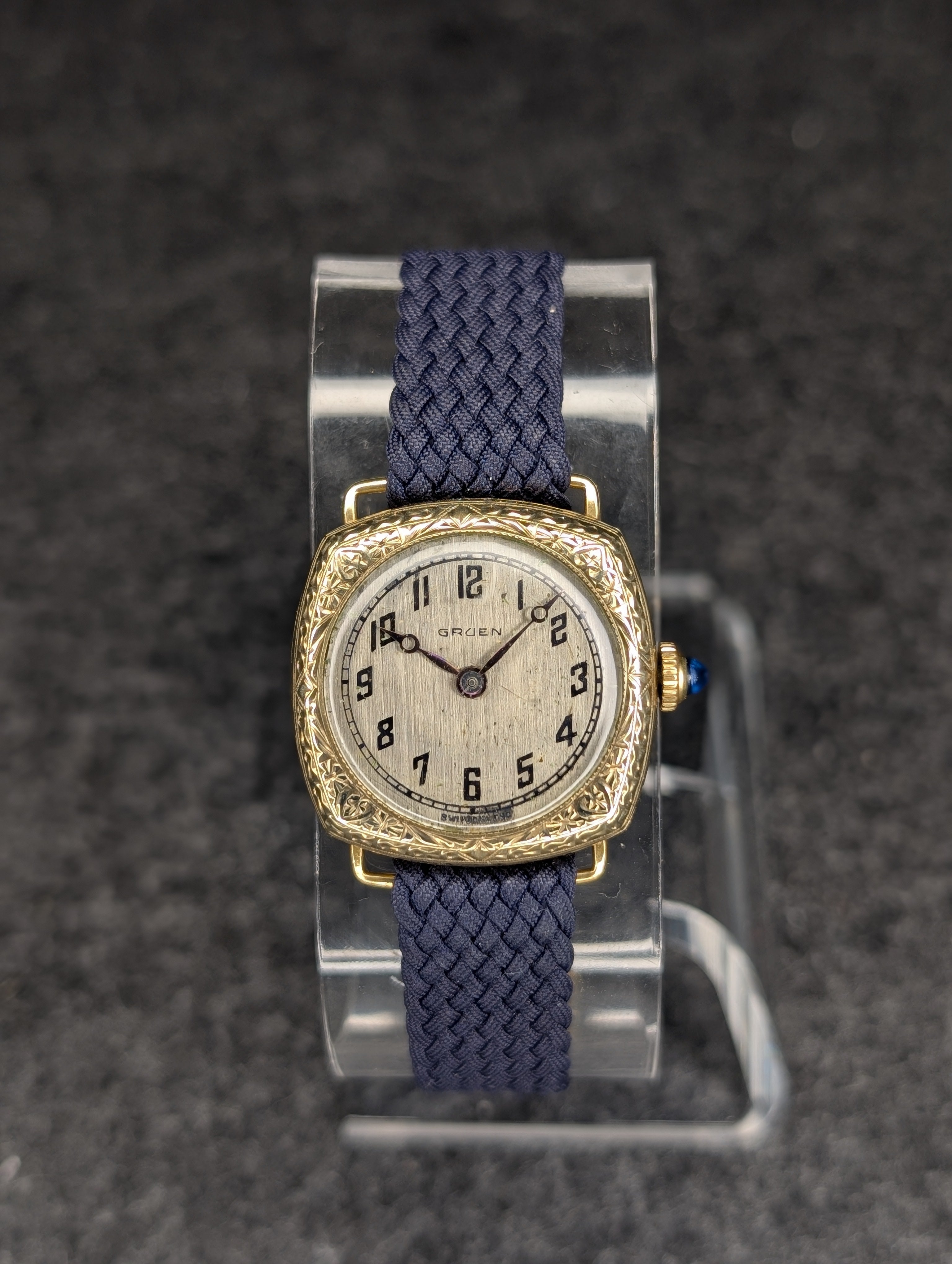 1920's Gruen Ladies Art Deco Gold Flower - Manual Wind