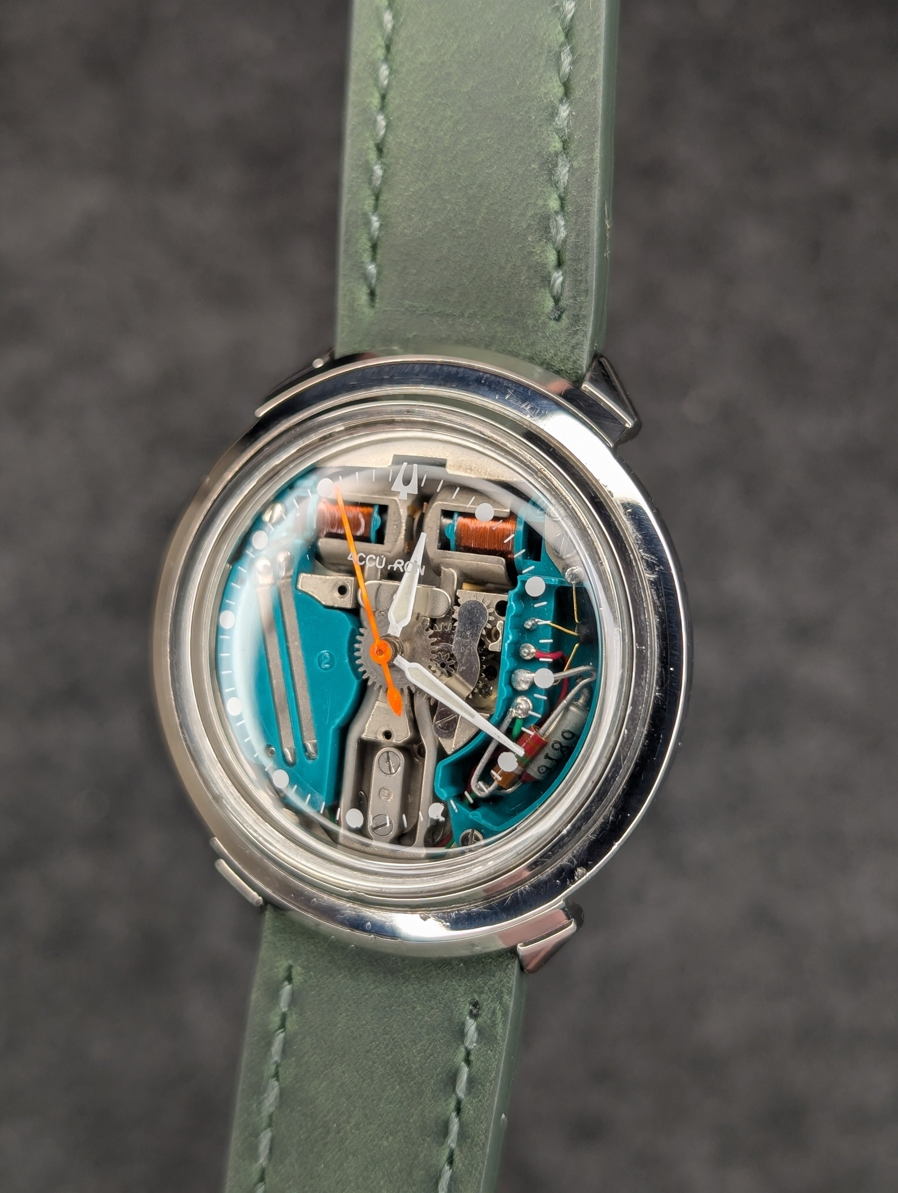 1963 Bulova 214 Accutron Spaceview "C" (Orange Seconds)