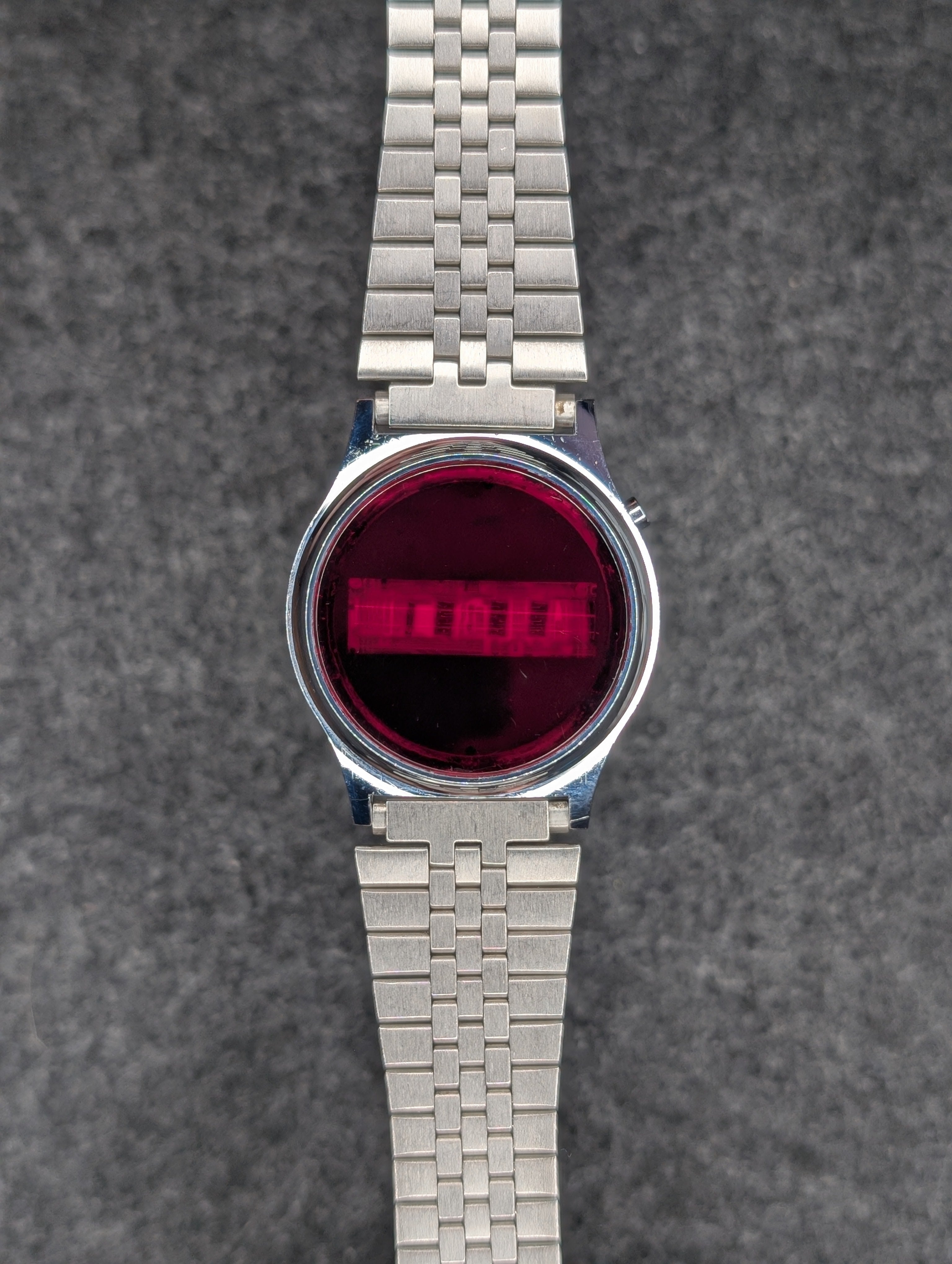 1980's Swiss Red Dial Electric Watch