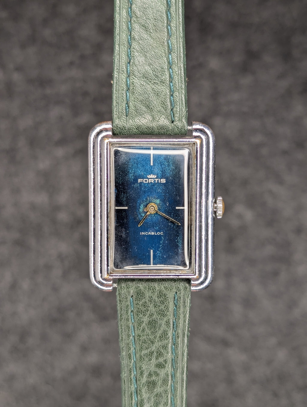 1970's Fortis Ocean Blue Tank (Serviced) - Manual Wind