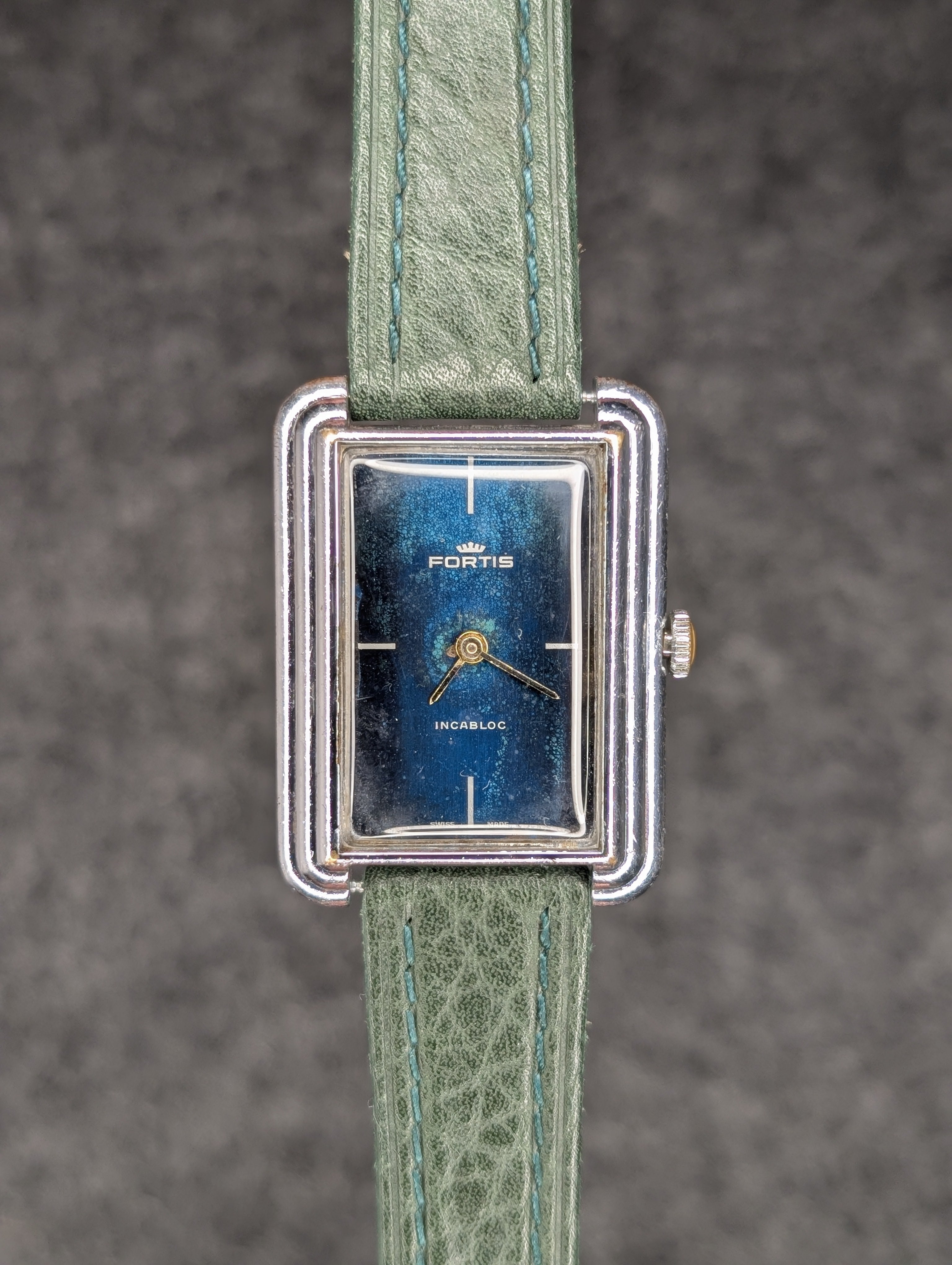 1970's Fortis Ocean Blue Tank (Serviced) - Manual Wind