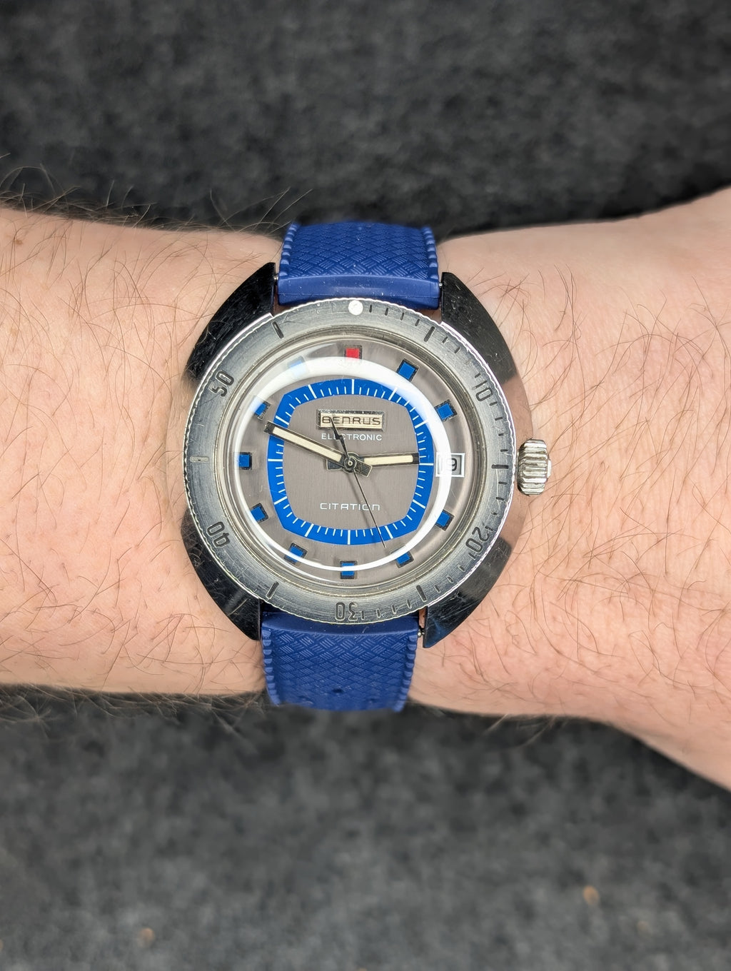 1970's Benrus Citation Diver (Original Band and Original Box) - Electronic