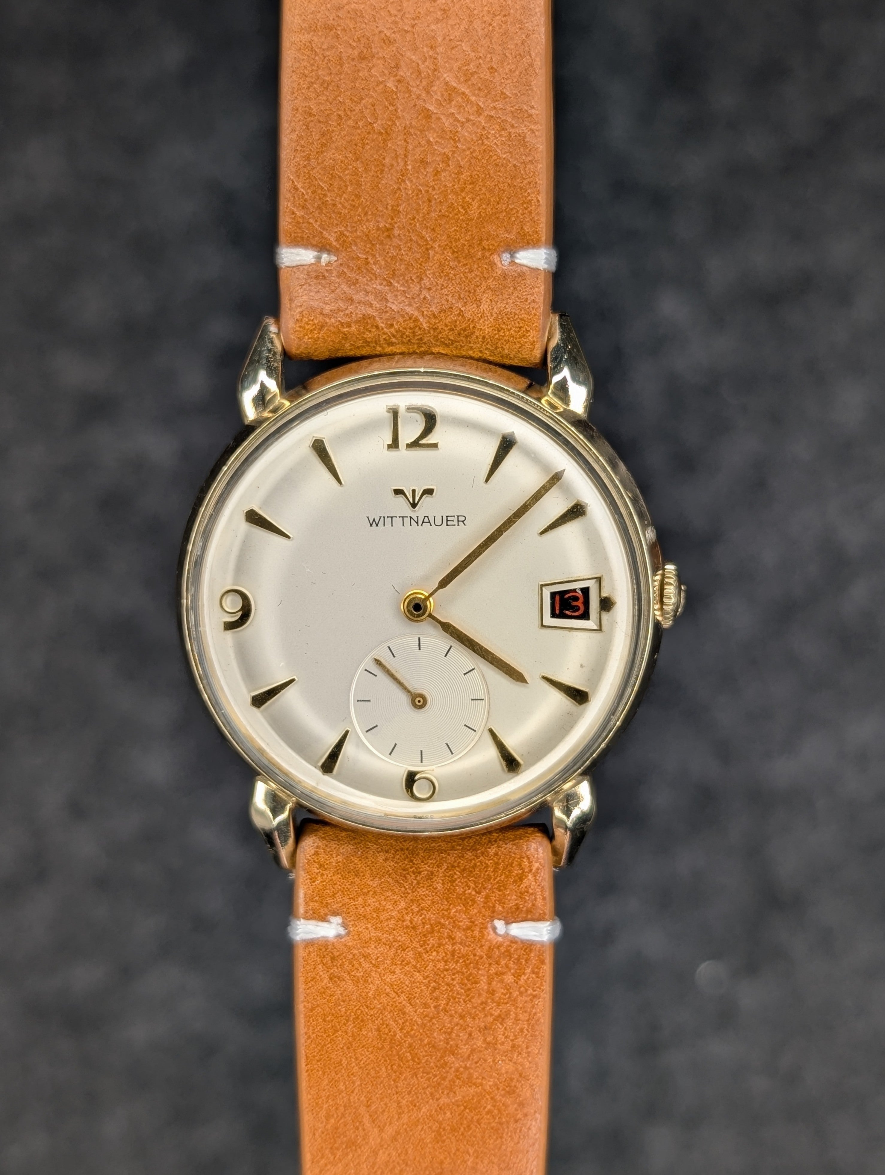 1950's Wittnauer Horned Lugs/Red Date - Manual Wind (Serviced)