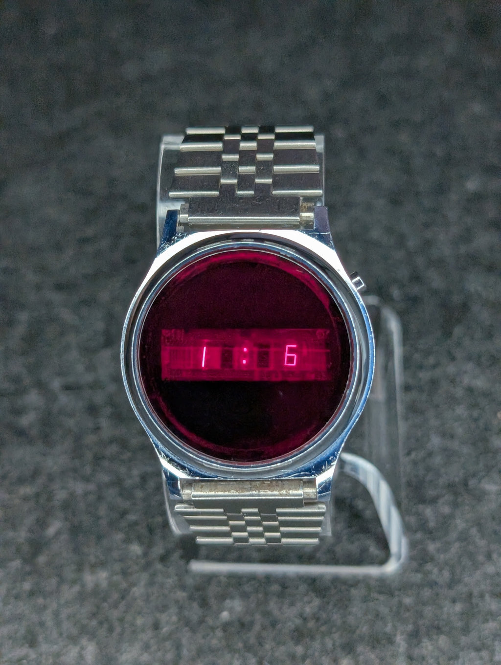 1980's Swiss Red Dial Electric Watch