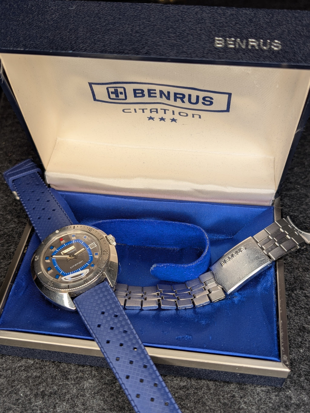 1970's Benrus Citation Diver (Original Band and Original Box) - Electronic